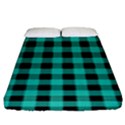 Turquoise Black Buffalo Plaid Fitted Sheet (King Size) View1