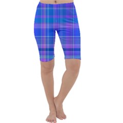 Madras Plaid Blue Purple Cropped Leggings 