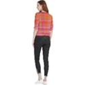 Pink Orange Madras Plaid Quarter Sleeve Blouse View2