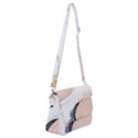 Pink and Blue Marble Shoulder Bag with Back Zipper View1
