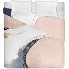 Pink And Blue Marble Duvet Cover Double Side (king Size)