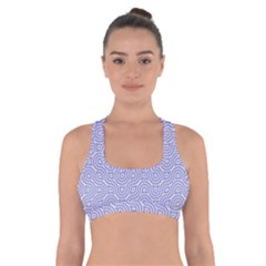 Royal Purple Grey And White Truchet Pattern Cross Back Sports Bra