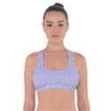 Royal Purple Grey and White Truchet Pattern Cross Back Sports Bra View1