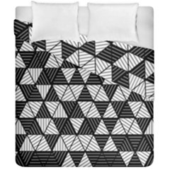 Black And White Triangles Pattern Duvet Cover Double Side (california King Size) by SpinnyChairDesigns