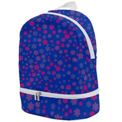 Bisexual Pride Tiny Scattered Flowers Pattern Zip Bottom Backpack by VernenInk