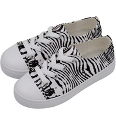 Zebra Print Stripes Kids  Low Top Canvas Sneakers