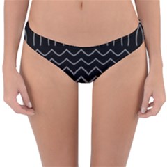 Black And White Minimalist Stripes  Reversible Hipster Bikini Bottoms