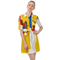 Flag Map Of Moldova Belted Shirt Dress by abbeyz71