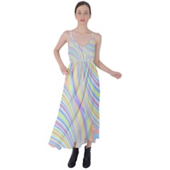 Pastel Color Stripes  Tie Back Maxi Dress