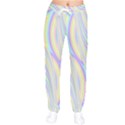 Pastel Color Stripes  Women velvet Drawstring Pants View1