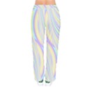 Pastel Color Stripes  Women velvet Drawstring Pants View2