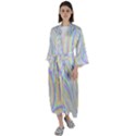 Pastel Color Stripes  Maxi Satin Kimono View1