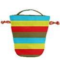 Multicolor With Black Lines Drawstring Bucket Bag View1