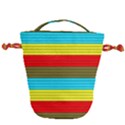 Multicolor With Black Lines Drawstring Bucket Bag View2
