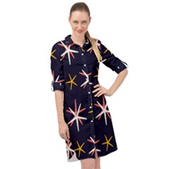 Starfish Long Sleeve Mini Shirt Dress by Mariart