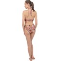 Flower Pink Brown Pattern Floral Halter Side Cut Swimsuit View2