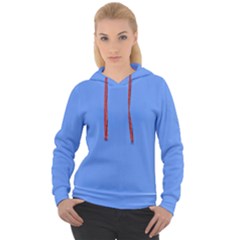True Cornflower Blue Color Women s Overhead Hoodie