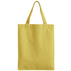 True Lemon Yellow Color Zipper Classic Tote Bag
