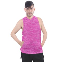 Neon Pink Color Texture Men s Sleeveless Hoodie by SpinnyChairDesigns