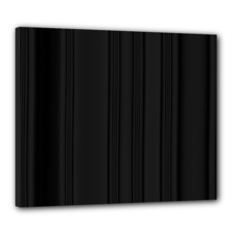 Pitch Black Color Stripes Canvas 24  X 20  (stretched)