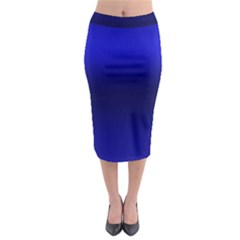 Cobalt Blue Gradient Ombre Color Midi Pencil Skirt