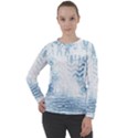 Boho Faded Blue Denim White Batik Women s Long Sleeve Raglan Tee View1