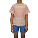 Boho Soft Peach Pattern Kids  Short Sleeve Swimwear View1