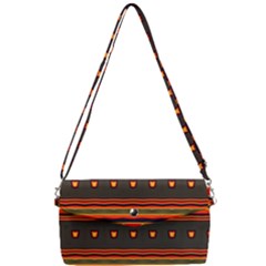 Boho Orange Tribal Pattern Removable Strap Clutch Bag