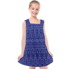 Boho Navy Blue  Kids  Cross Back Dress