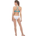 Boho Aqua Blue High Neck Bikini Top View2