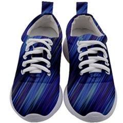 Indigo And Black Stripes Kids Athletic Shoes