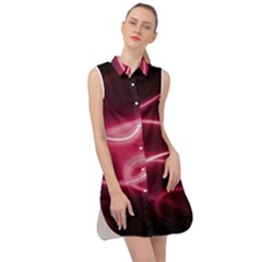Neon Pink Glow Sleeveless Shirt Dress by SpinnyChairDesigns