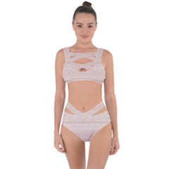 Boho Tan Lace Bandaged Up Bikini Set 