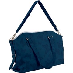 Indigo Dye Blue Butterfly Pattern Canvas Crossbody Bag