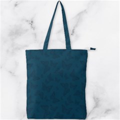 Indigo Dye Blue Butterfly Pattern Double Zip Up Tote Bag