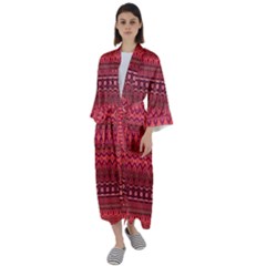 Boho Bittersweet Pink  Maxi Satin Kimono