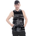 6-white-line-black-background-classic-car-original-handmade-drawing-pablo-franchi Men s Sleeveless Hoodie View1
