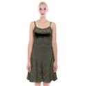 Rustic Green Brown Swirls Spaghetti Strap Velvet Dress View1