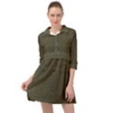 Rustic Green Brown Swirls Mini Skater Shirt Dress View1