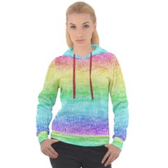 Rainbow Ombre Texture Women s Overhead Hoodie by SpinnyChairDesigns