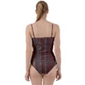 Rust Brown Grunge Plaid Sweetheart Tankini Set View2