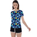 Geometric Hypnotic Shapes Back Circle Cutout Sports Tee View1