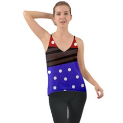 Mixed-lines-dots Black-bg Chiffon Cami