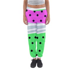 Dots And Lines, Mixed Shapes Pattern, Colorful Abstract Design Women s Jogger Sweatpants
