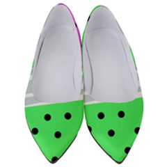 Dots And Lines, Mixed Shapes Pattern, Colorful Abstract Design Women s Low Heels