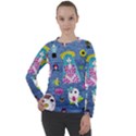 Blue Denim And Drawings Women s Long Sleeve Raglan Tee View1