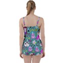 Blue Denim And Drawings Daisies Aqua Tie Front Two Piece Tankini View2