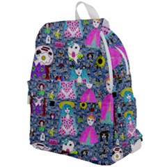 Blue Denim And Drawings Daisies Top Flap Backpack by snowwhitegirl