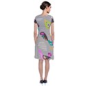 Scandinavian Birds Feather Weather Short Sleeve Front Wrap Dress View2