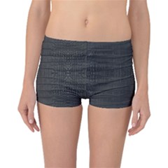 Black Alligator Skin Boyleg Bikini Bottoms